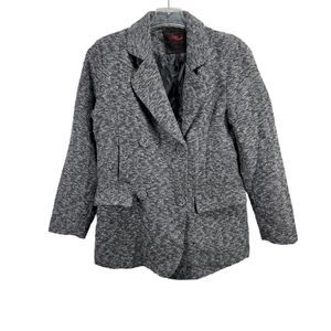 Yoki New York Womens Pea Coat Size M Gray Double Breasted Wool Pockets Lined